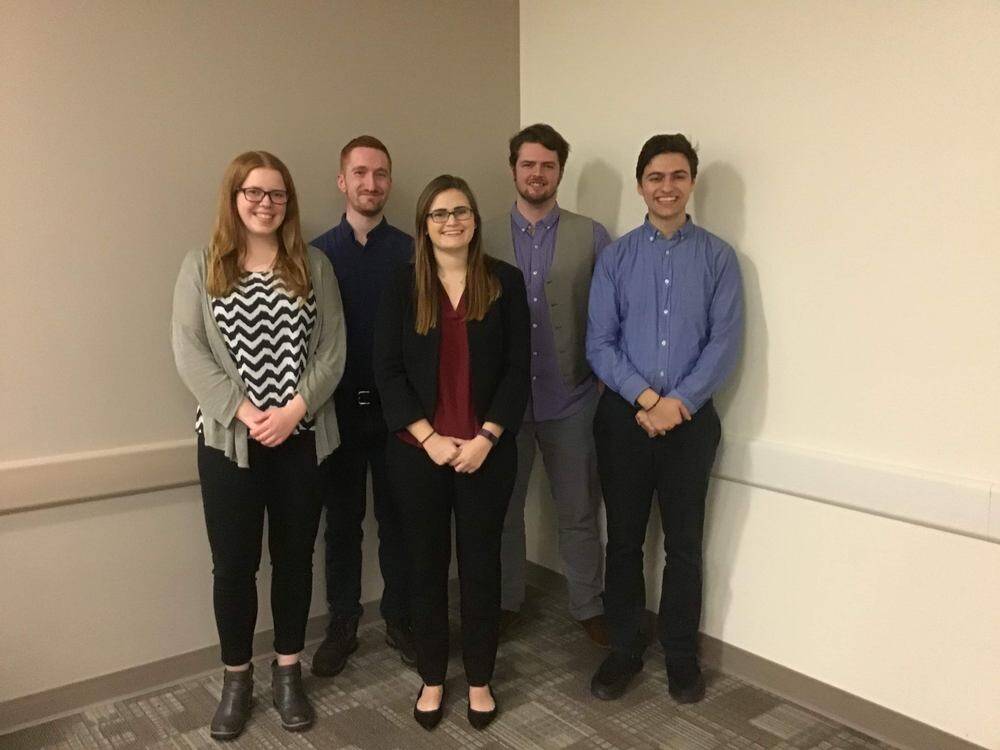 Five presenters posing at Student Scholar Day 2018